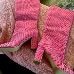 Pink sequin boots